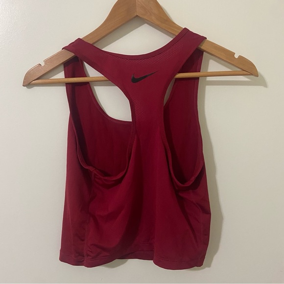 Nike Women's Burgundy Tank Top with Black Print - Picture 3 of 3